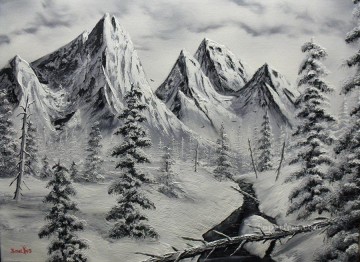 黒と白の冬 Oil Paintings